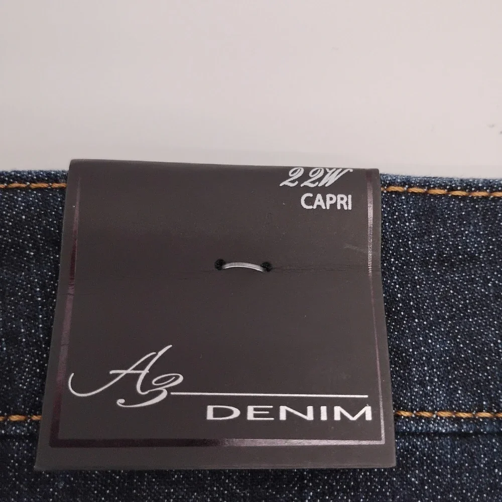 A3 Denim Womens Plus Size 22W Dark Wash Capri Jeans Cropped DN1W3180C6W NEW - Picture 13 of 16